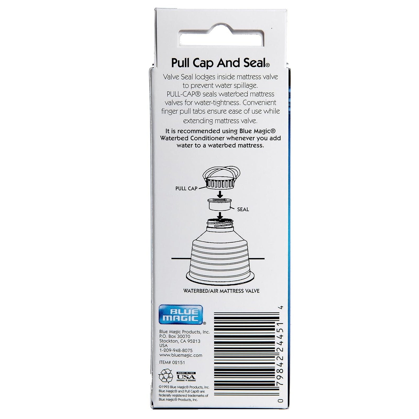 Waterbed Pull Cap and Seal