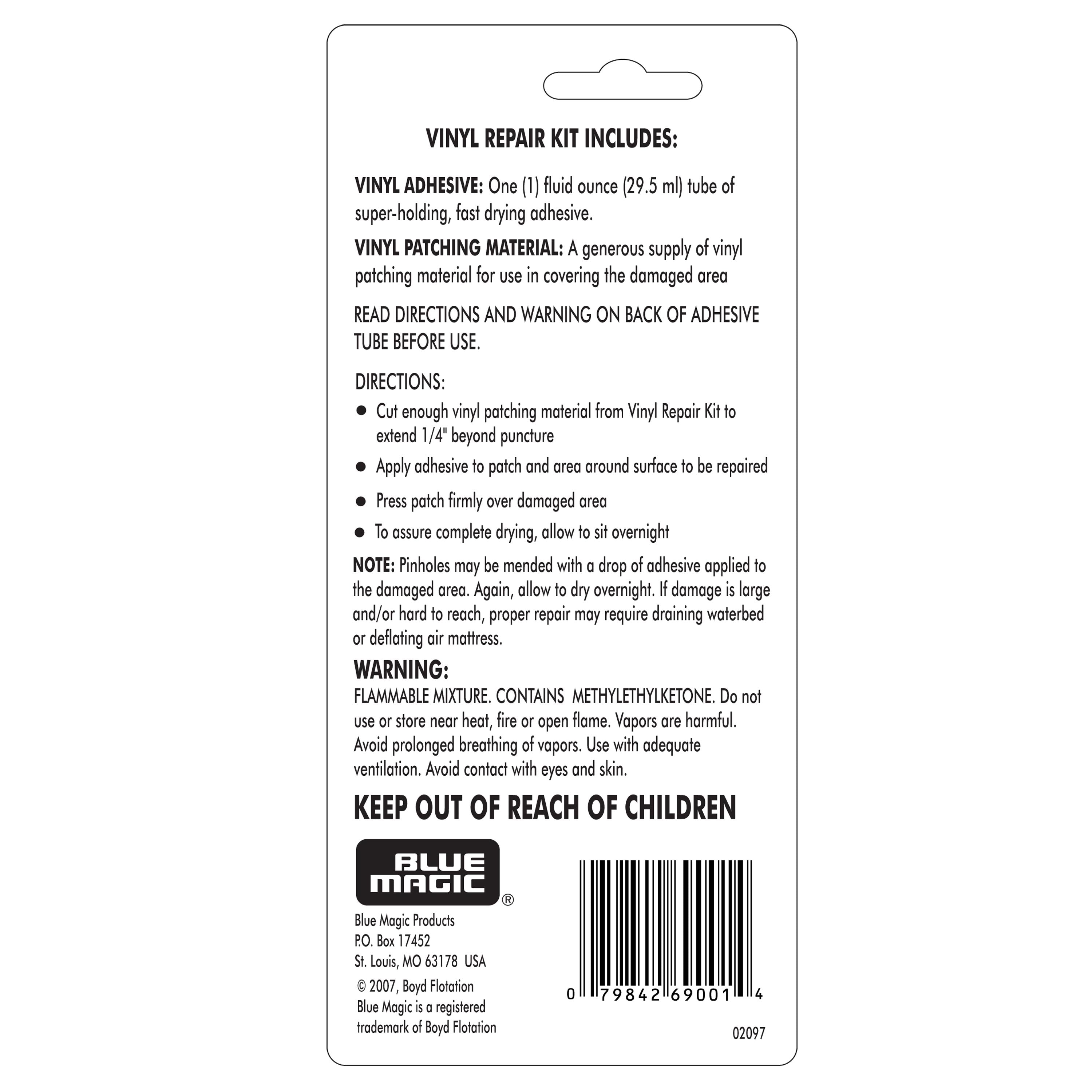 Blue Magic Vinyl Waterbed Repair Kit